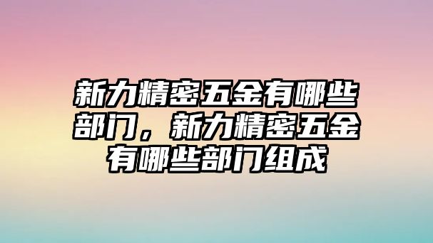 新力精密五金有哪些部門，新力精密五金有哪些部門組成