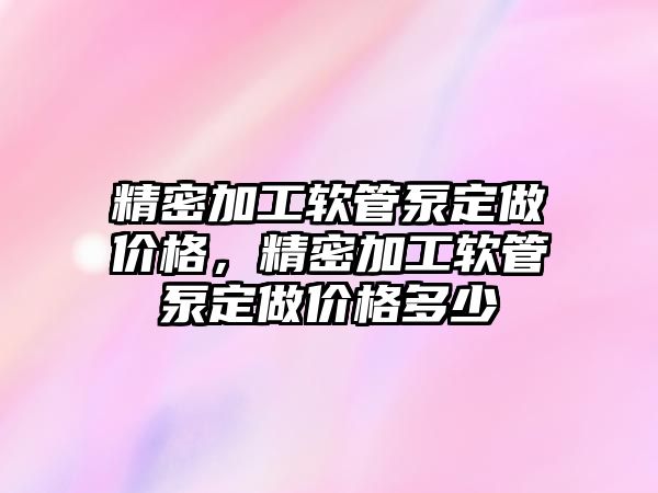 精密加工軟管泵定做價格，精密加工軟管泵定做價格多少