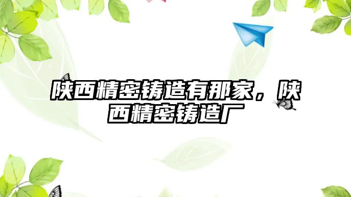 陜西精密鑄造有那家，陜西精密鑄造廠