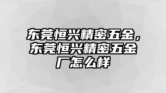 東莞恒興精密五金，東莞恒興精密五金廠怎么樣