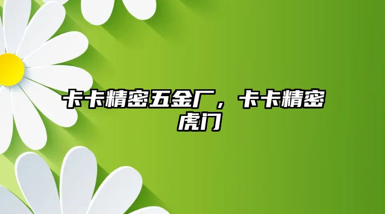 卡卡精密五金廠，卡卡精密 虎門