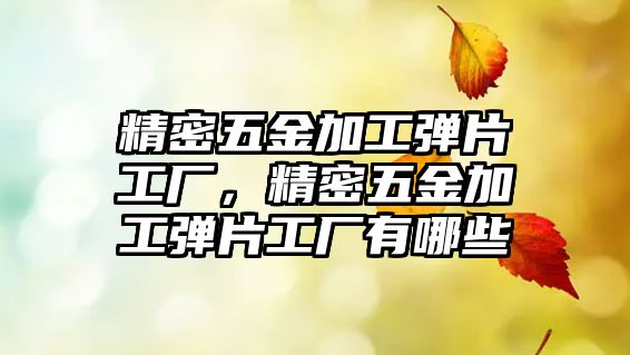 精密五金加工彈片工廠，精密五金加工彈片工廠有哪些