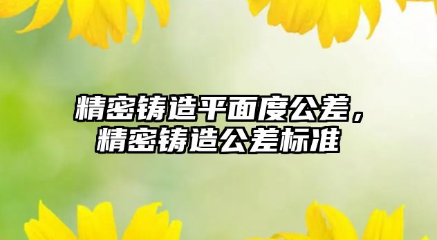 精密鑄造平面度公差，精密鑄造公差標(biāo)準(zhǔn)