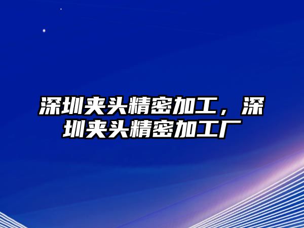 深圳夾頭精密加工，深圳夾頭精密加工廠