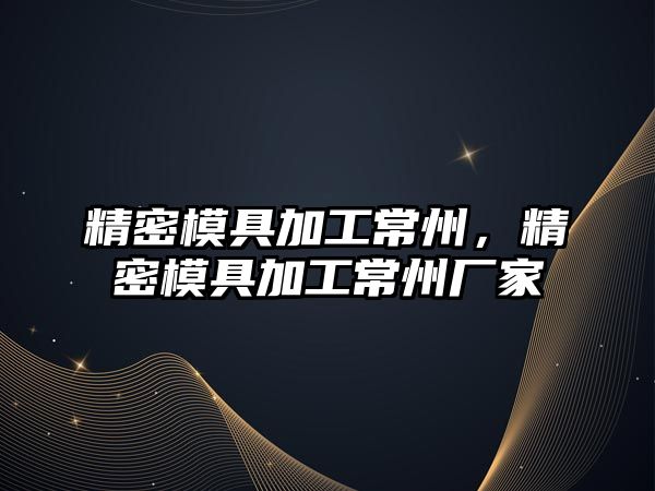 精密模具加工常州，精密模具加工常州廠家