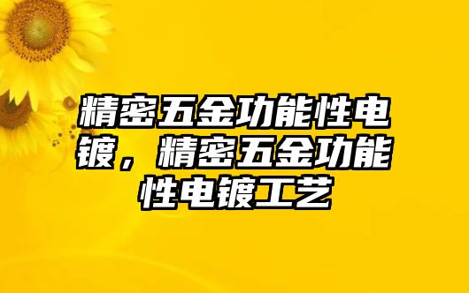 精密五金功能性電鍍，精密五金功能性電鍍工藝