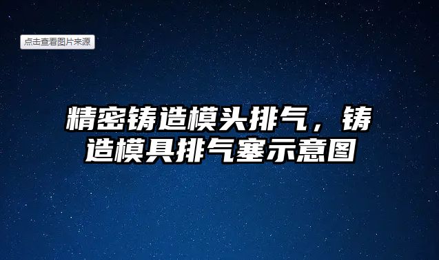 精密鑄造模頭排氣，鑄造模具排氣塞示意圖