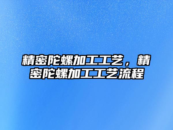 精密陀螺加工工藝，精密陀螺加工工藝流程