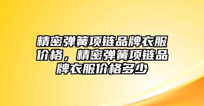 精密彈簧項鏈品牌衣服價格，精密彈簧項鏈品牌衣服價格多少