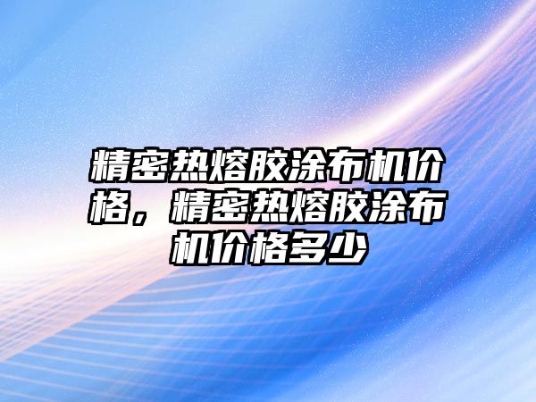 精密熱熔膠涂布機價格，精密熱熔膠涂布機價格多少