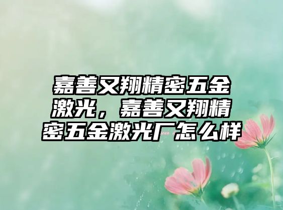 嘉善又翔精密五金激光，嘉善又翔精密五金激光廠怎么樣