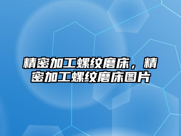 精密加工螺紋磨床，精密加工螺紋磨床圖片