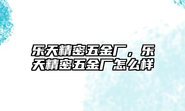 樂天精密五金廠，樂天精密五金廠怎么樣