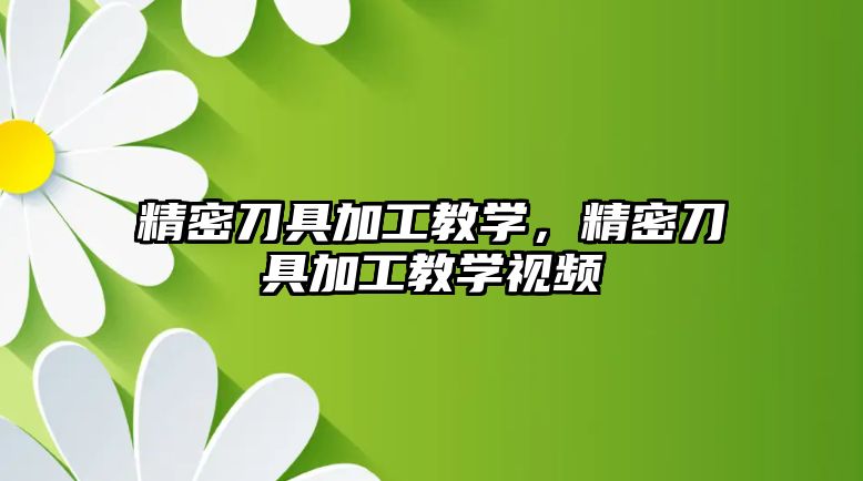 精密刀具加工教學(xué)，精密刀具加工教學(xué)視頻