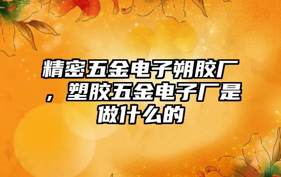 精密五金電子朔膠廠，塑膠五金電子廠是做什么的