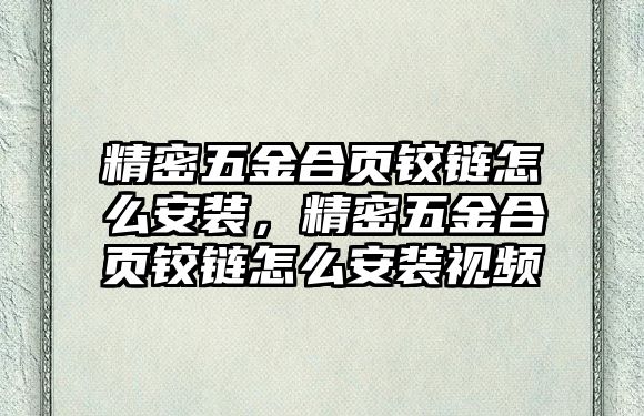 精密五金合頁鉸鏈怎么安裝，精密五金合頁鉸鏈怎么安裝視頻