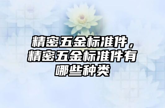 精密五金標(biāo)準(zhǔn)件，精密五金標(biāo)準(zhǔn)件有哪些種類