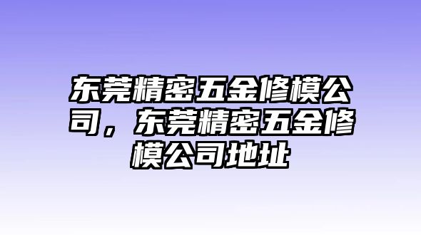 東莞精密五金修模公司，東莞精密五金修模公司地址