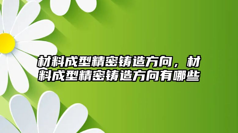 材料成型精密鑄造方向，材料成型精密鑄造方向有哪些