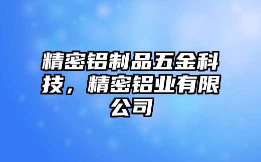 精密鋁制品五金科技，精密鋁業(yè)有限公司