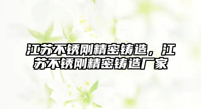 江蘇不銹剛精密鑄造，江蘇不銹剛精密鑄造廠家