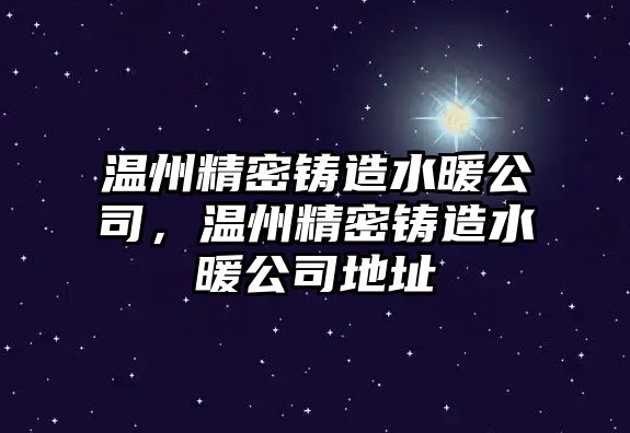 溫州精密鑄造水暖公司，溫州精密鑄造水暖公司地址