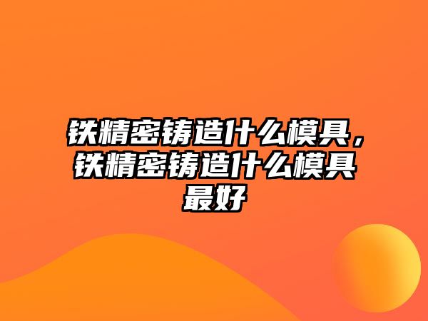 鐵精密鑄造什么模具，鐵精密鑄造什么模具最好