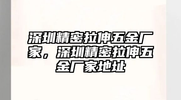 深圳精密拉伸五金廠家，深圳精密拉伸五金廠家地址