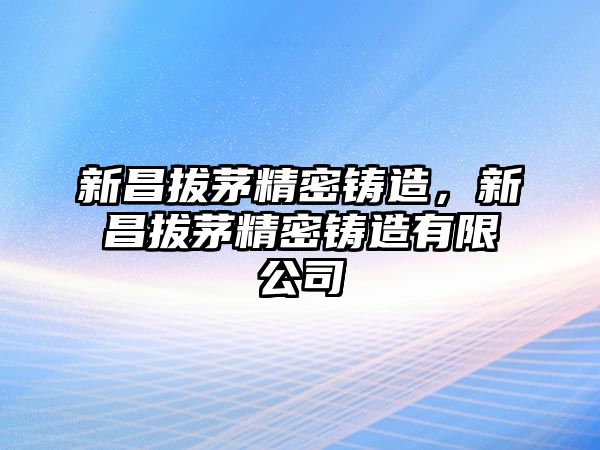 新昌拔茅精密鑄造，新昌拔茅精密鑄造有限公司
