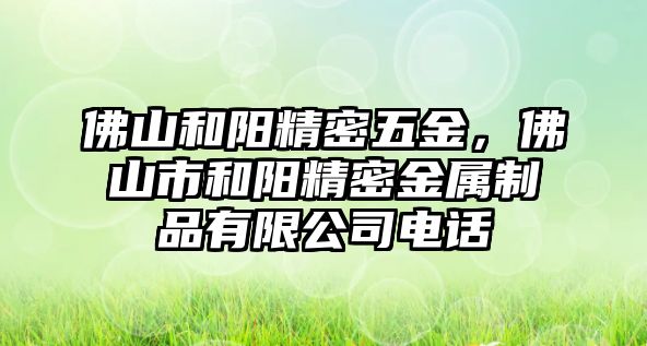 佛山和陽精密五金，佛山市和陽精密金屬制品有限公司電話