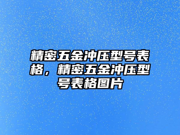 精密五金沖壓型號(hào)表格，精密五金沖壓型號(hào)表格圖片