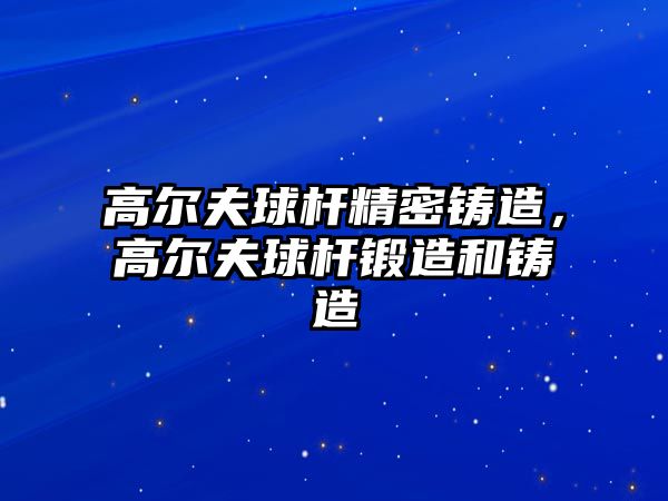 高爾夫球桿精密鑄造，高爾夫球桿鍛造和鑄造