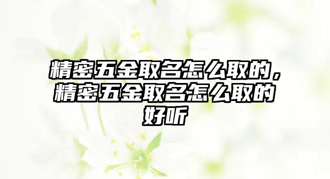 精密五金取名怎么取的，精密五金取名怎么取的好聽