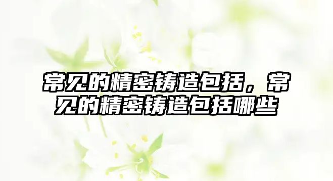 常見(jiàn)的精密鑄造包括，常見(jiàn)的精密鑄造包括哪些