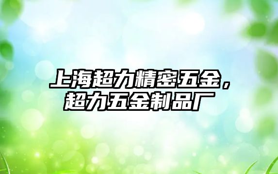 上海超力精密五金，超力五金制品廠