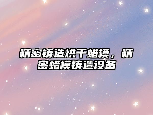 精密鑄造烘干蠟?zāi)?，精密蠟?zāi)ｈT造設(shè)備