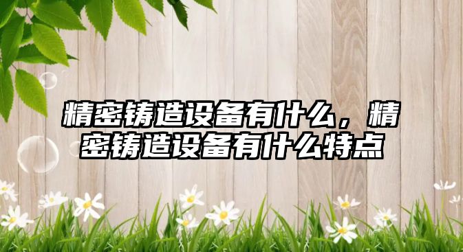 精密鑄造設(shè)備有什么，精密鑄造設(shè)備有什么特點