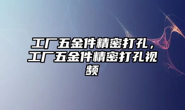 工廠五金件精密打孔，工廠五金件精密打孔視頻