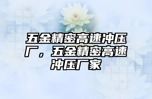 五金精密高速沖壓廠，五金精密高速沖壓廠家