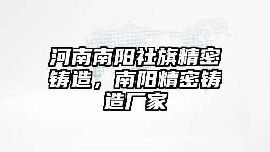 河南南陽社旗精密鑄造，南陽精密鑄造廠家