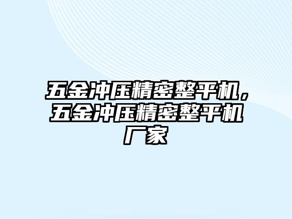 五金沖壓精密整平機，五金沖壓精密整平機廠家