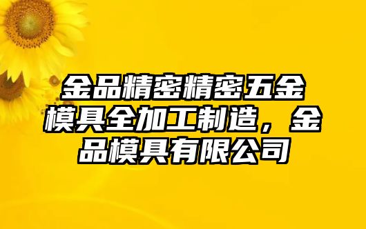 金品精密精密五金模具全加工制造，金品模具有限公司