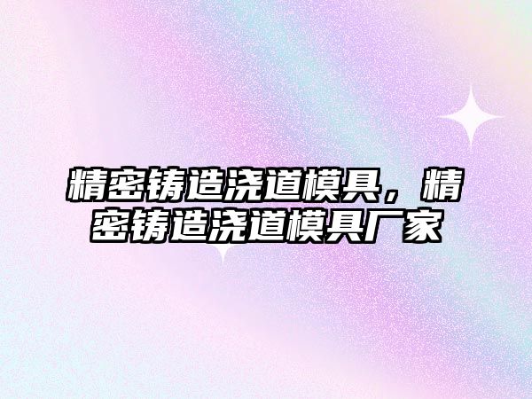 精密鑄造澆道模具，精密鑄造澆道模具廠家