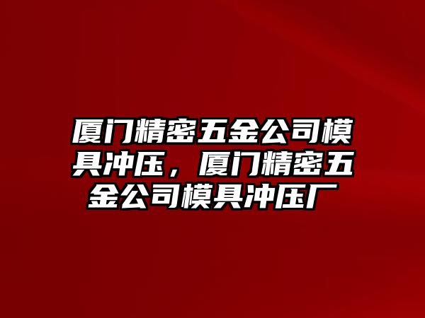 廈門(mén)精密五金公司模具沖壓，廈門(mén)精密五金公司模具沖壓廠