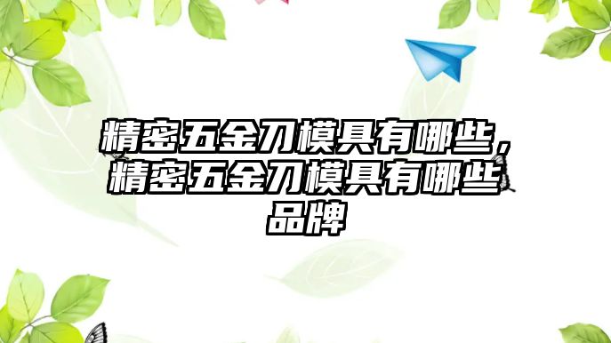 精密五金刀模具有哪些，精密五金刀模具有哪些品牌