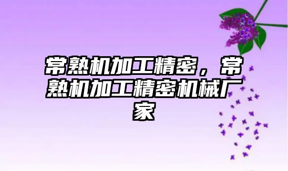 常熟機加工精密，常熟機加工精密機械廠家