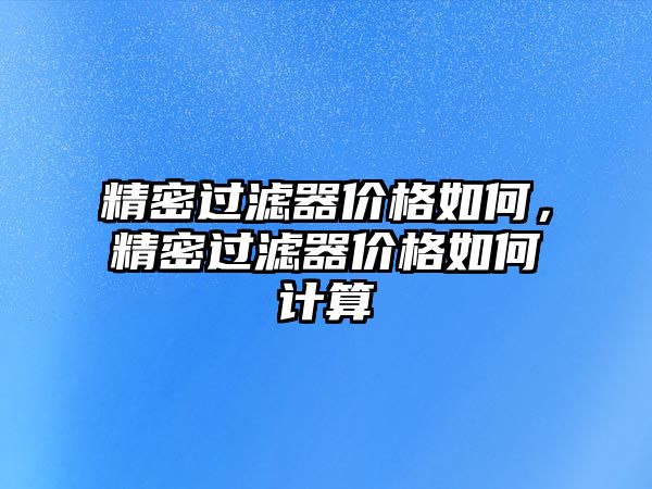 精密過濾器價格如何，精密過濾器價格如何計算