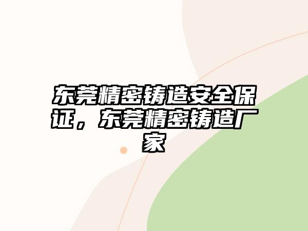 東莞精密鑄造安全保證，東莞精密鑄造廠家