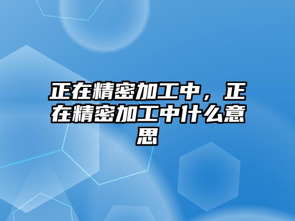 正在精密加工中，正在精密加工中什么意思