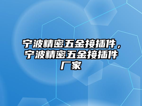 寧波精密五金接插件，寧波精密五金接插件廠家